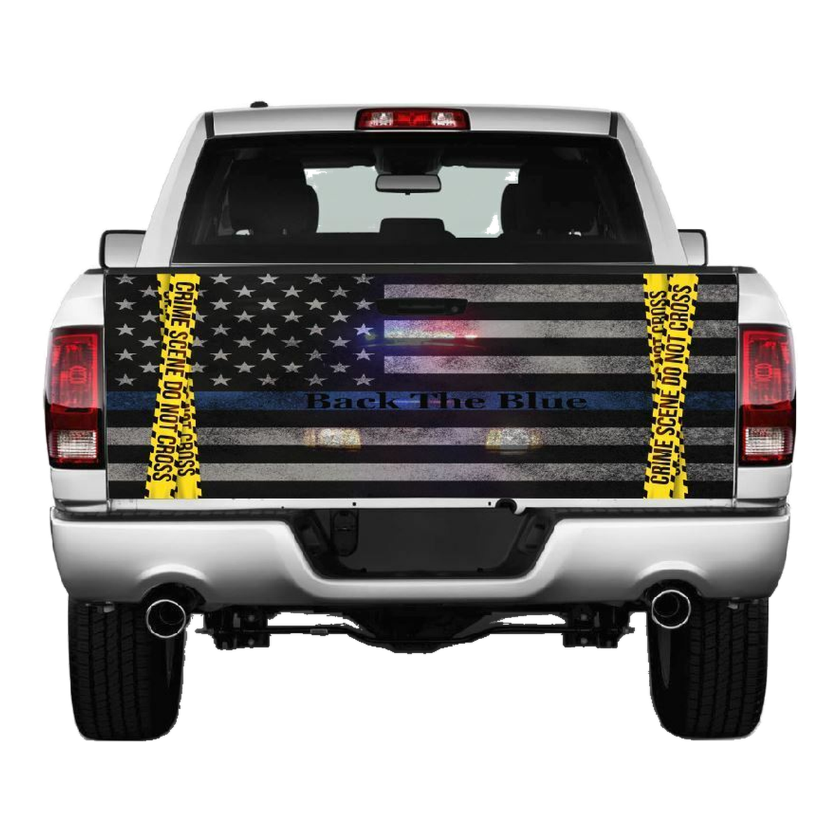 Back The Blue Truck Tailgate Wrap Vinyl Graphic Decal Sticker product photo
