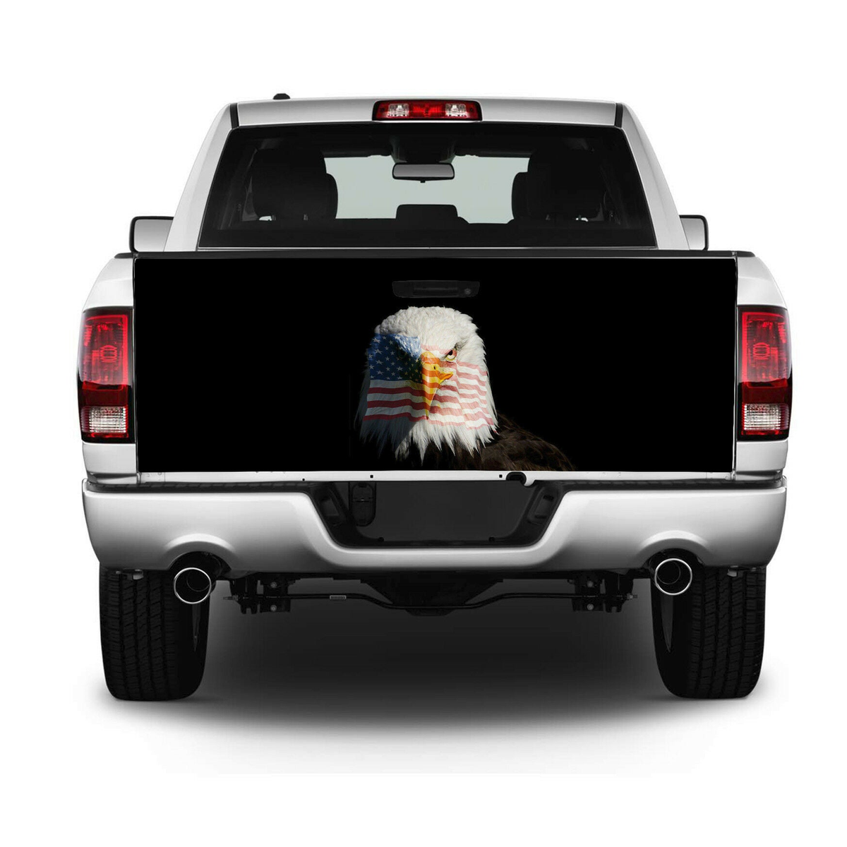 Bald Eagle American Flag Truck Tailgate Wrap Vinyl Graphic Decal Sti product photo