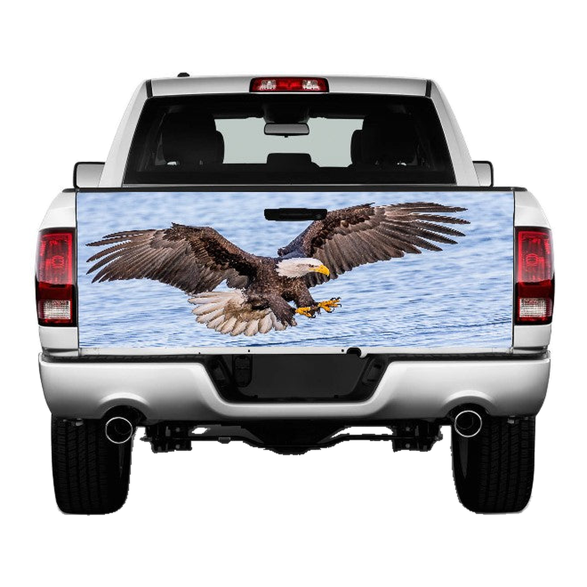 Bald Eagle Fishing Tailgate Wrap Vinyl Graphic Decal Sticker product photo