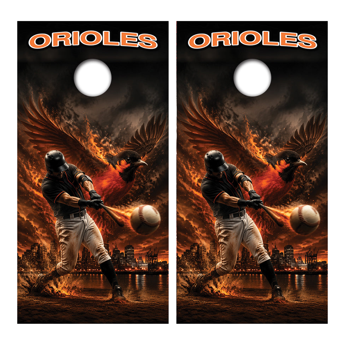 Baltimore Orioles Baseball Inspired Cornhole Design - Corn5219 - Great Call Athletics
