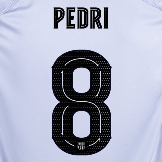 Barcelona 2022/23 Third Pedri #8 Jersey Name Set