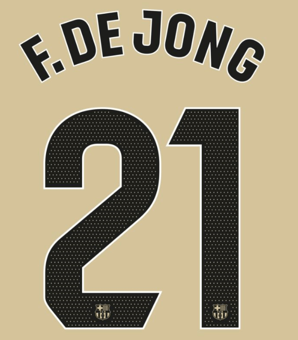 Barcelona 2025/26 Away F. DE JONG #21 Official Name Set
