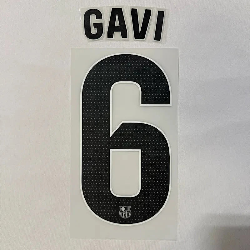 Barcelona 2025/26 Away GAVI #6 Youth Official Name Set