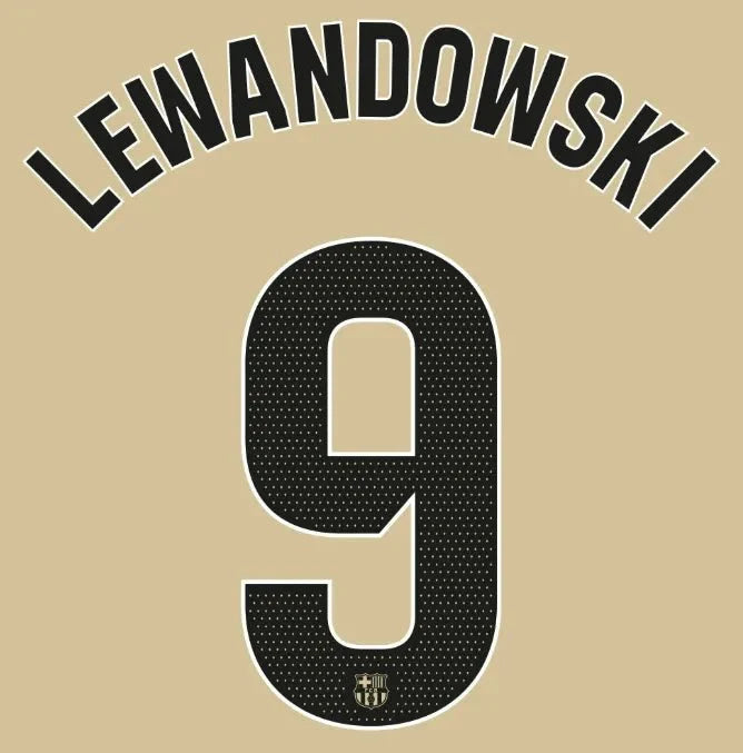Barcelona 2025/26 Away LEWANDOWSKI #9 Youth Official Name Set