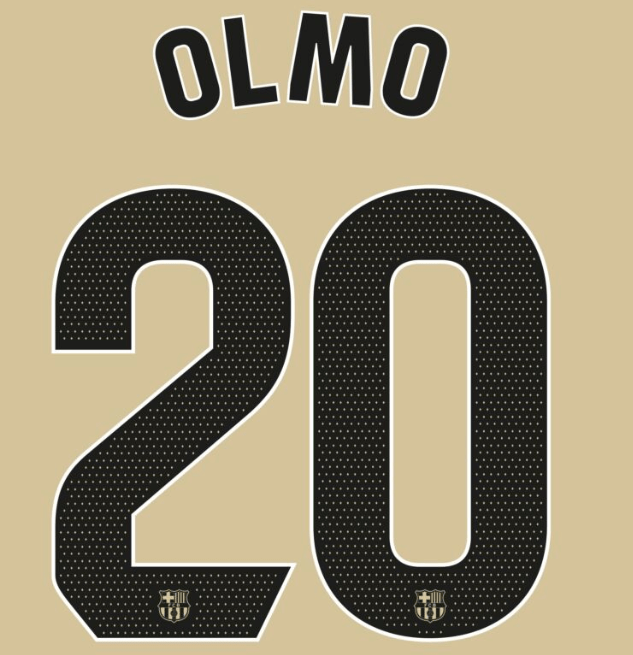 Barcelona 2025/26 Away OLMO #20 Official Name Set