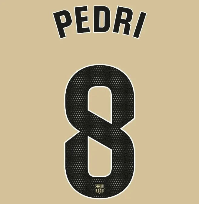 Barcelona 2025/26 Away PEDRI #8 Youth Official Name Set