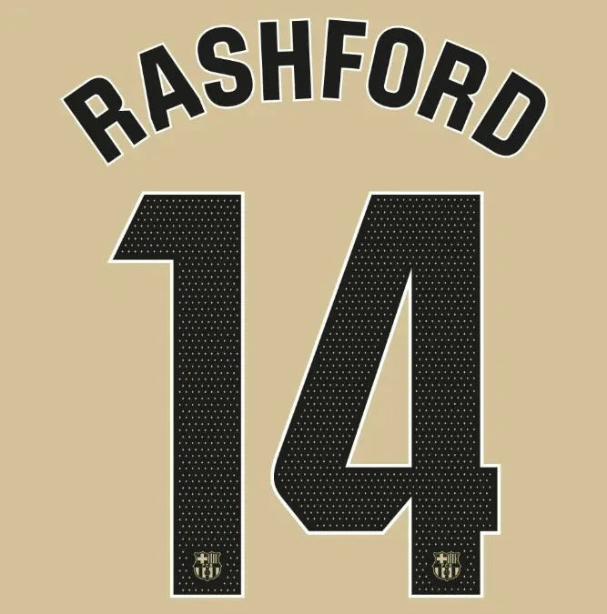 Barcelona 2025/26 Away RASHFORD #14 Official Name Set