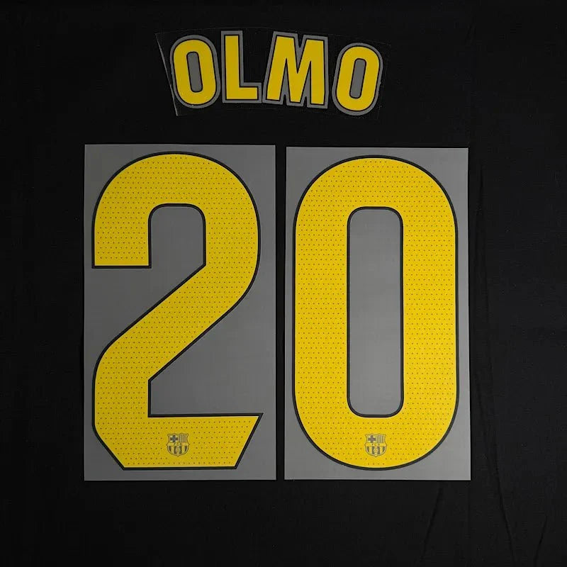 Barcelona 2025/26 Home OLMO #20 Official Name Set