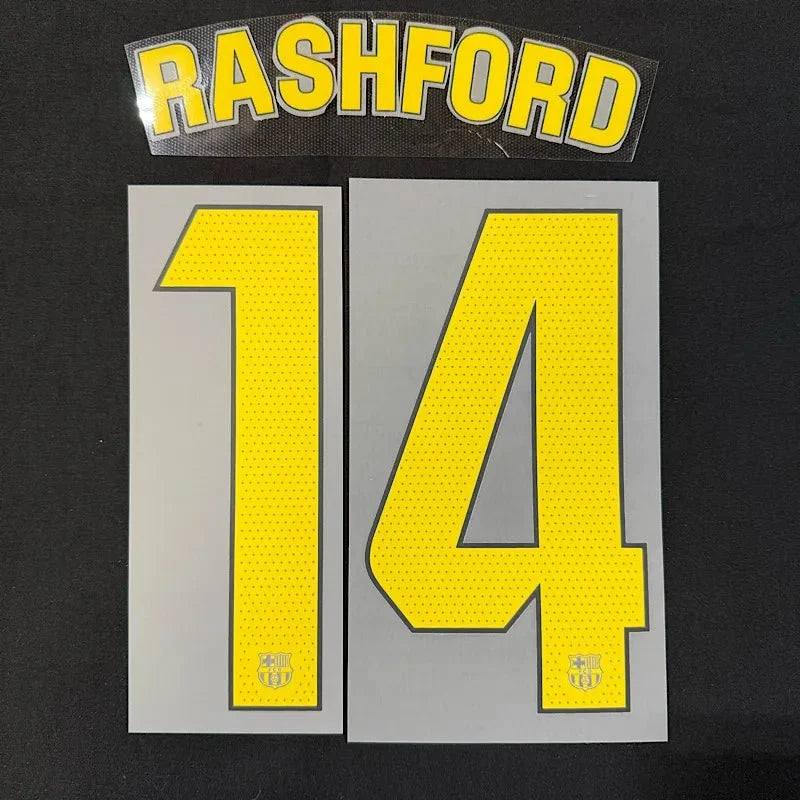Barcelona 2025/26 Home RASHFORD #14 Youth Official Name Set