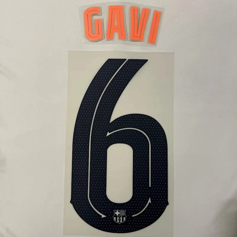Barcelona 2025/26 Third GAVI #6 Official Name Set (CL Version)