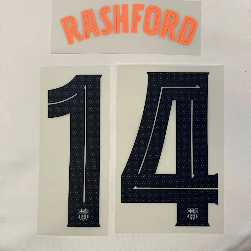 Barcelona 2025/26 Third RASHFORD #14 Youth  Official Name Set