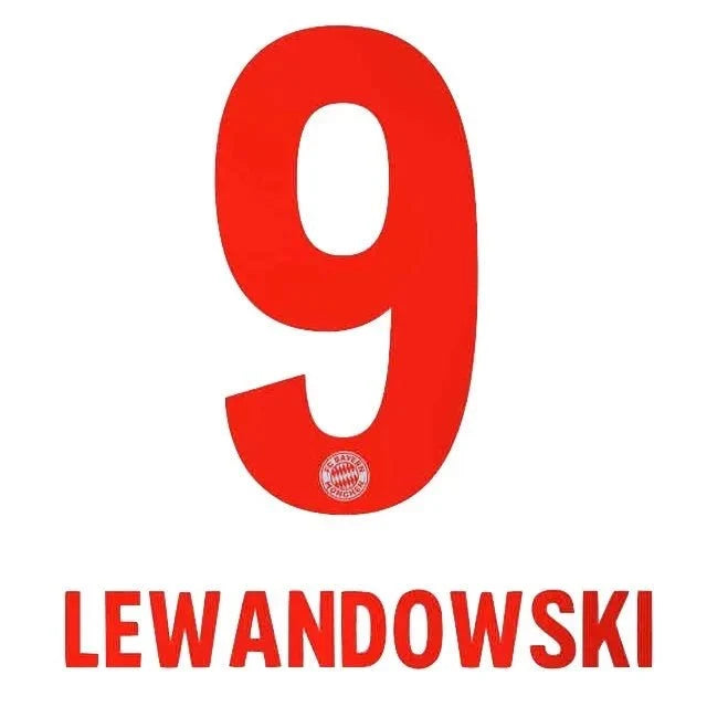 Bayern Munich 2020/21 Away Lewandowski #9 Jersey Name Set