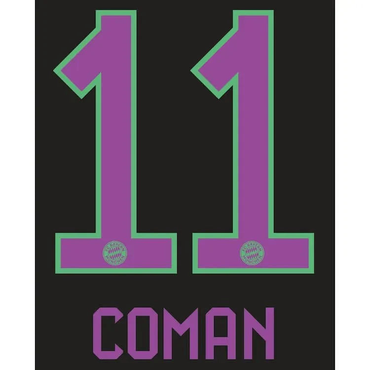 Bayern Munich 2023/24 Away Coman #11 Jersey Name Set