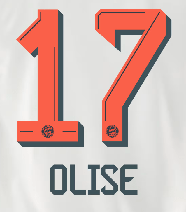 Bayern Munich 2025/26  Away OLISE #17 Official Name Set