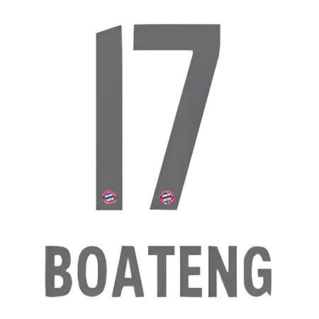 Bayern Munuch 2019/20 Away Boateng #17 Jersey Name Set