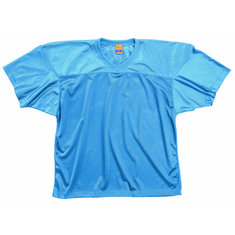 Martin Sports Football Jersey, Tricot Mesh with Dazzle Cowl in Columbia Blue Adult 2XL - Front View