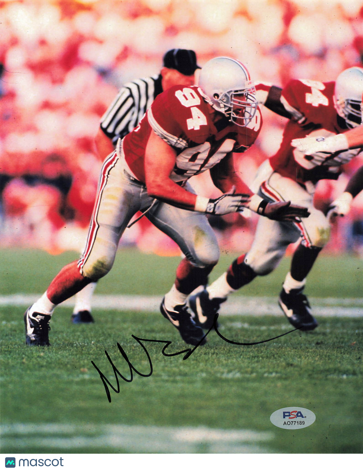 Mike Vrabel Signed Ohio State Buckeyes Football 8x10 Photo PSA Autographed