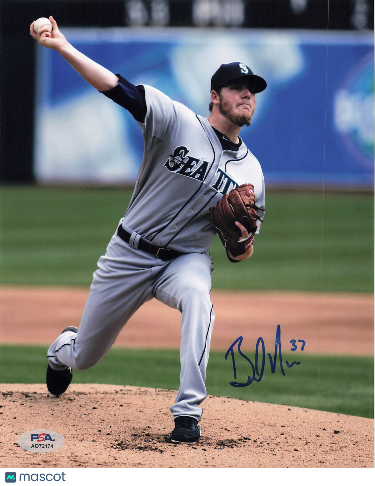 Brandon Maurer Seattle Mariners Signed 8x10 Photo PSA