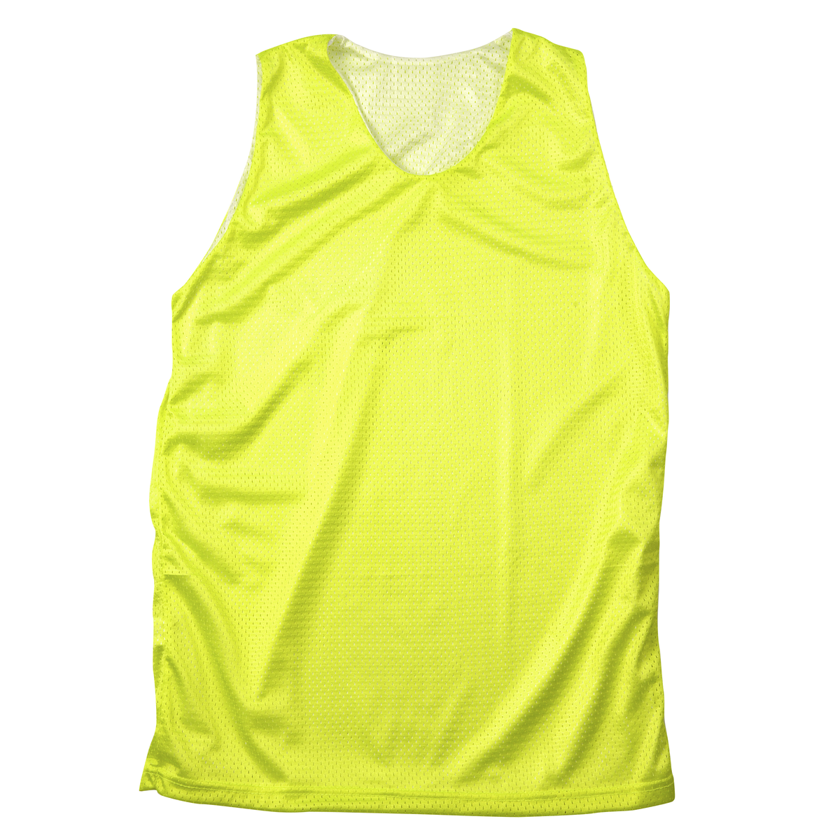 Martin Sports Reversible Tricot Mesh Tank Top, Double Ply in Lime Green/White Adult 2XL - Front View