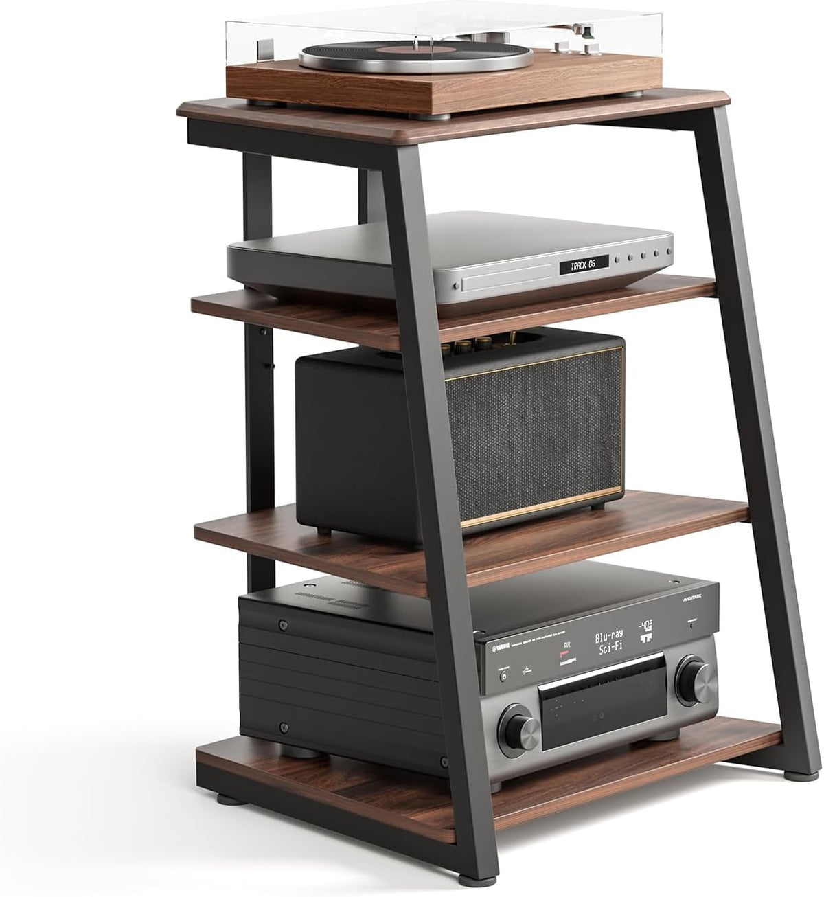 4-Tier Media Stand with Two Adjustable Shelves - View 2