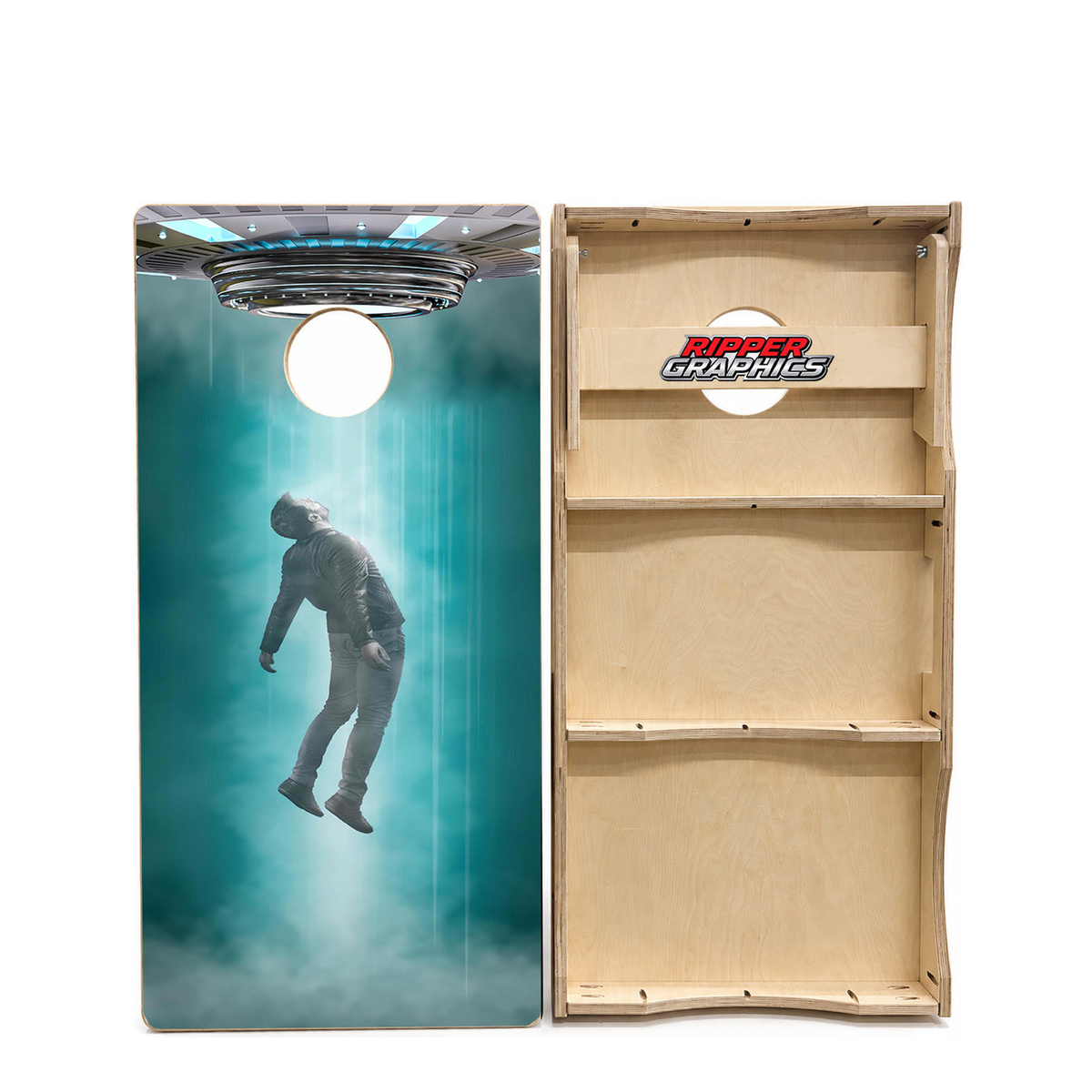 Beam Me Up UFO Cornhole Design product photo