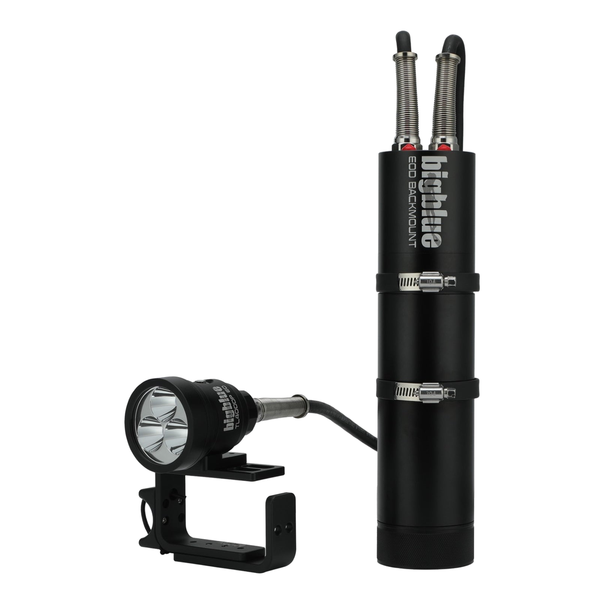 Big Blue TL4000P Tech Light - Dual Outlet Canister Light - TL4000P-EOD-BACKMOUNT-BLACK - Great Call Athletics