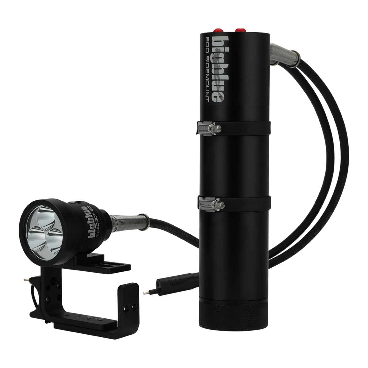 Big Blue TL4000P Tech Light - Dual Outlet Canister Light - TL4000P-EOD-SIDEMOUNT-BLACK - Great Call Athletics