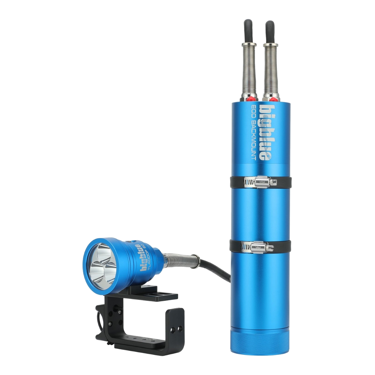 Big Blue TL4000P Tech Light - Dual Outlet Canister Light - TL4000P-EOD-BACKMOUNT-BLUE - Great Call Athletics