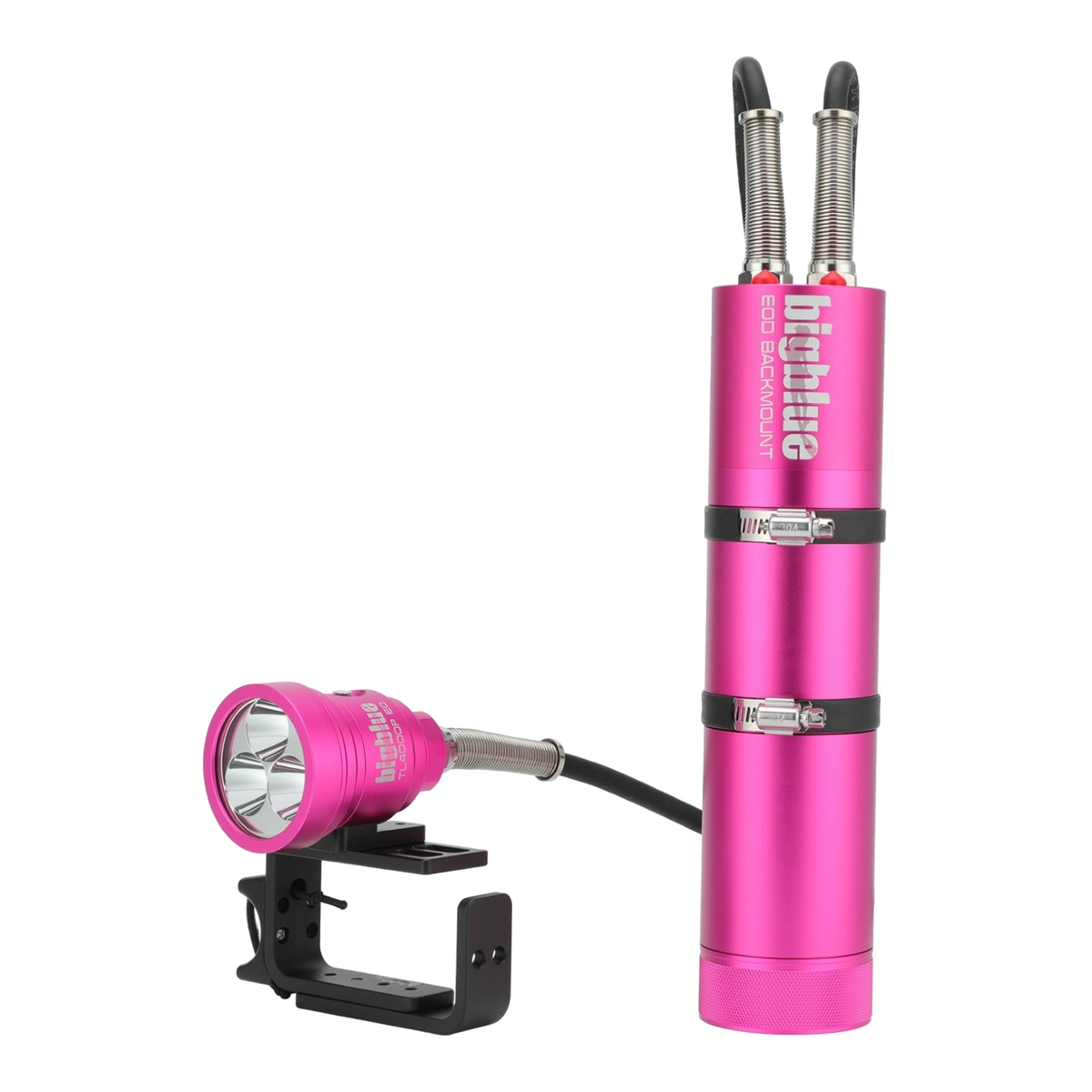 Big Blue TL4000P Tech Light - Dual Outlet Canister Light - TL4000P-EOD-BACKMOUNT-PINK - Great Call Athletics