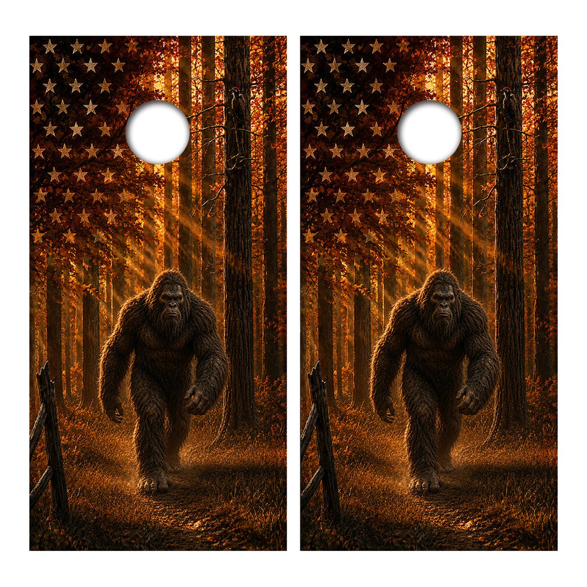 Big Foot Flag Wrap Cornhole Design - Corn5069 - Great Call Athletics