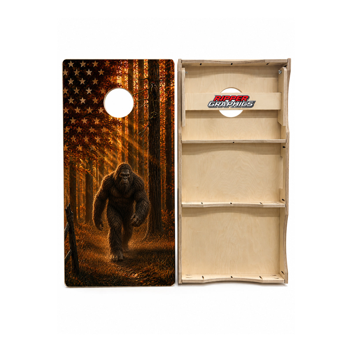 Big Foot Flag Wrap Cornhole Design - CH5069 - Great Call Athletics