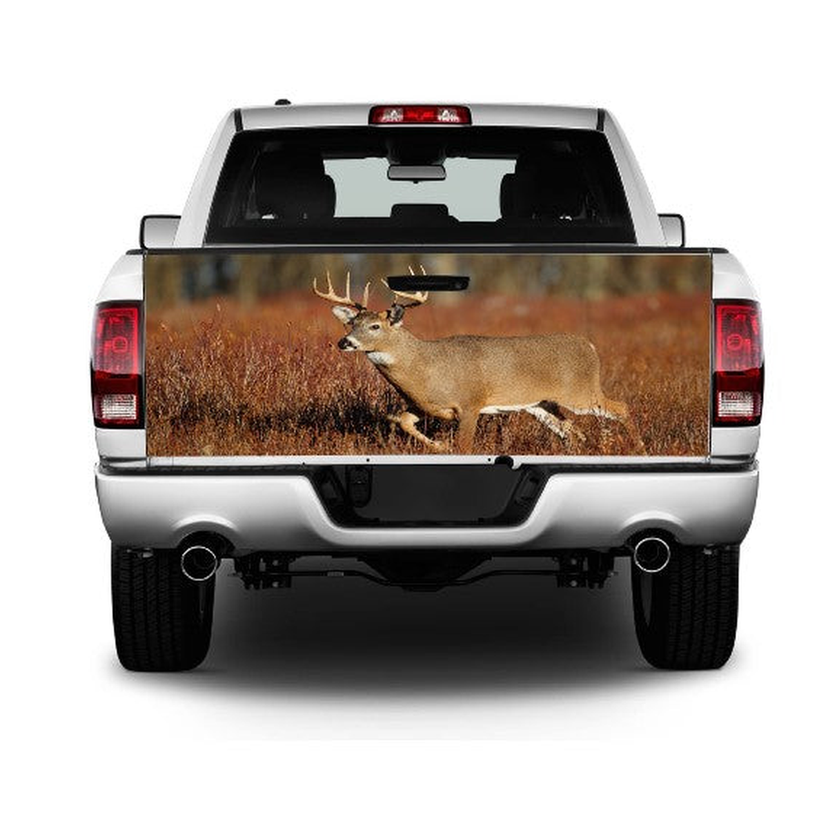 Big White Tail Deer Buck Tailgate Wrap Vinyl Graphic Decal Sticker product photo