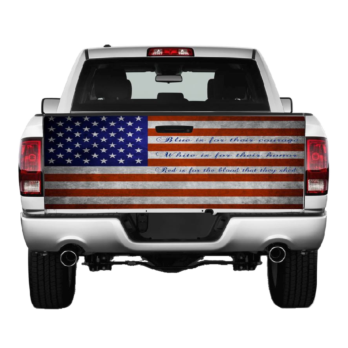 Blue Is For Their Courage Tailgate Wrap Vinyl Graphic Decal Sticker product photo