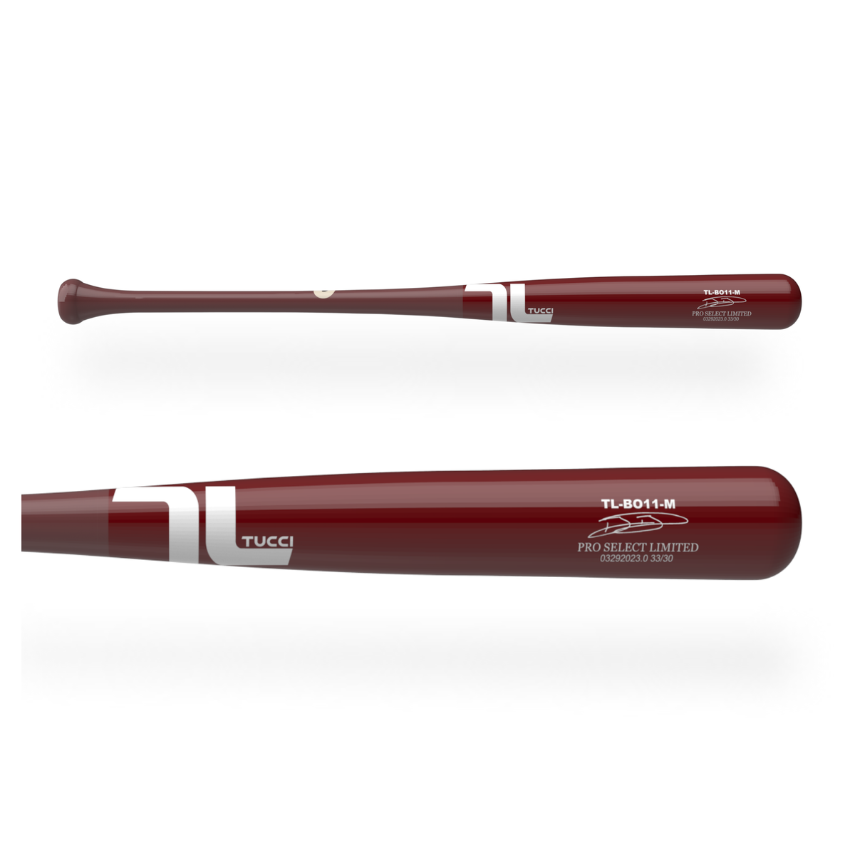 TUCCI Bo Bichette Signature Model Pro Select Limited Wood Bat in Matte Wine/White/Wine