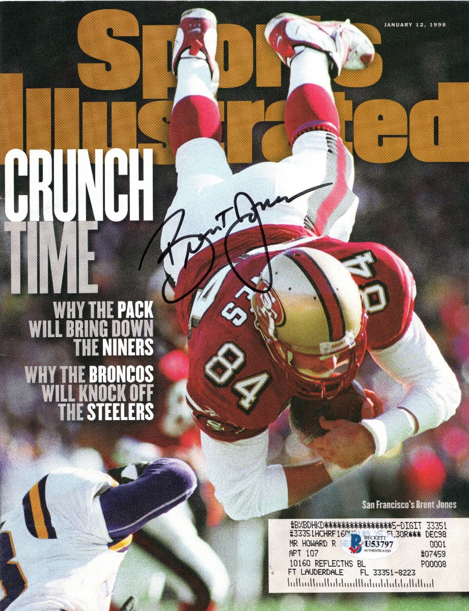 Brent Jones Autographed San Francisco 49ers Sports Illustrated Beckett Authenticated