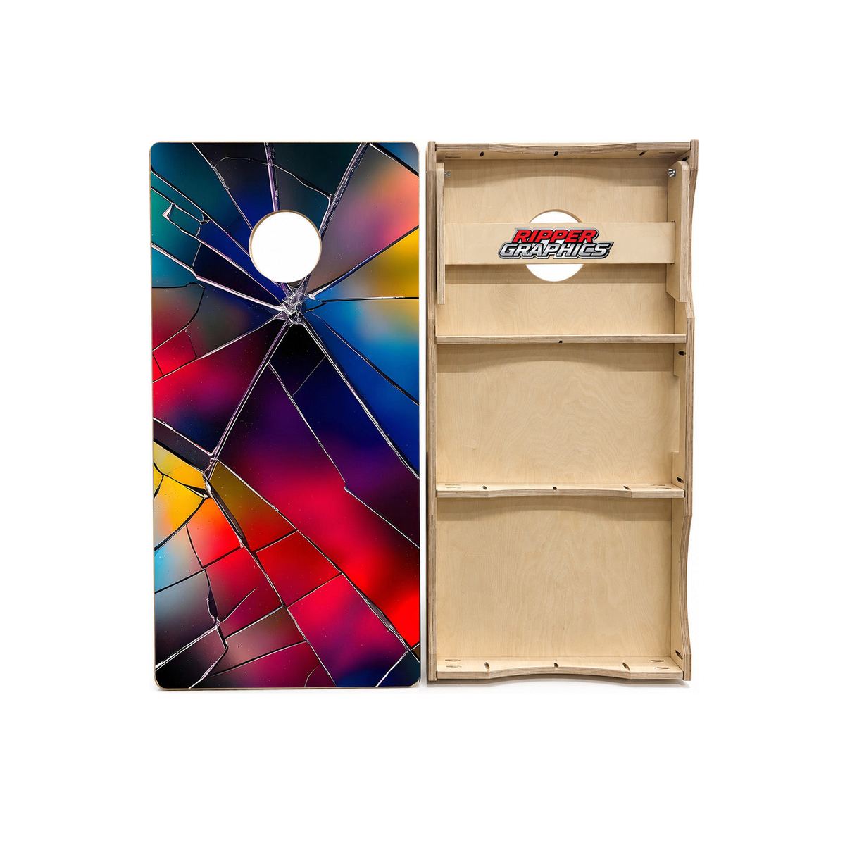 Broken Glass Cornhole Design product photo