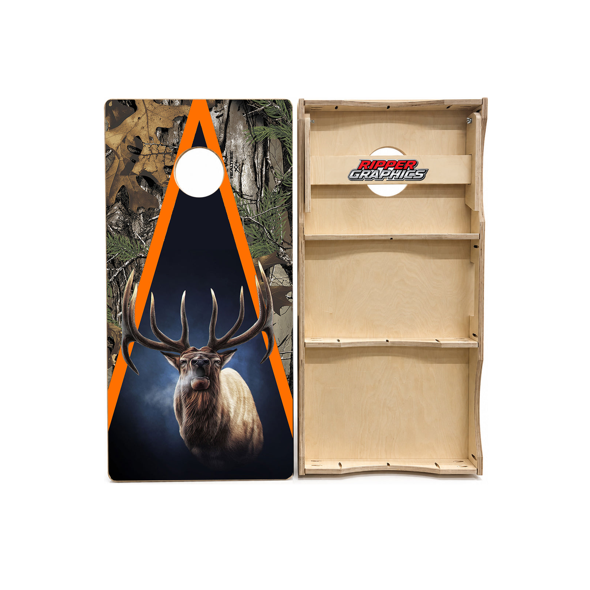 Bugling Bull Elk Cornhole Design product photo