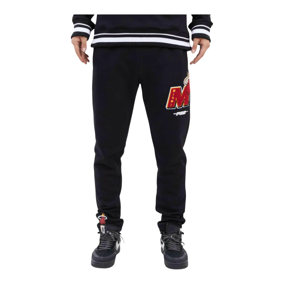 Pro Standard Miami Heat Mash Up Logo Sweatpants Men's Sweatpants — Black