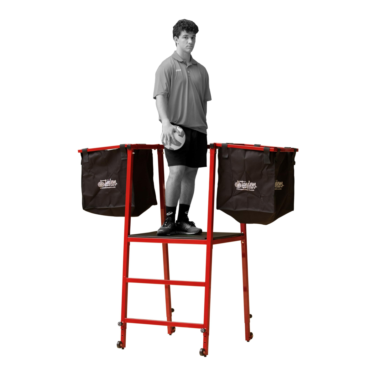 Tandem Sport Training Tower Volleyball Coaching Stand - Front View