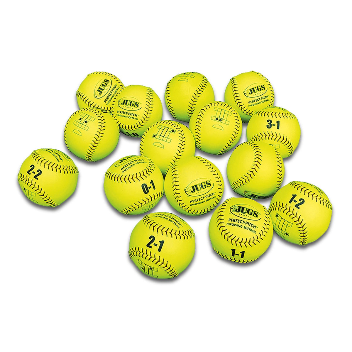 JUGS Perfect Pitch Softballs - Front View