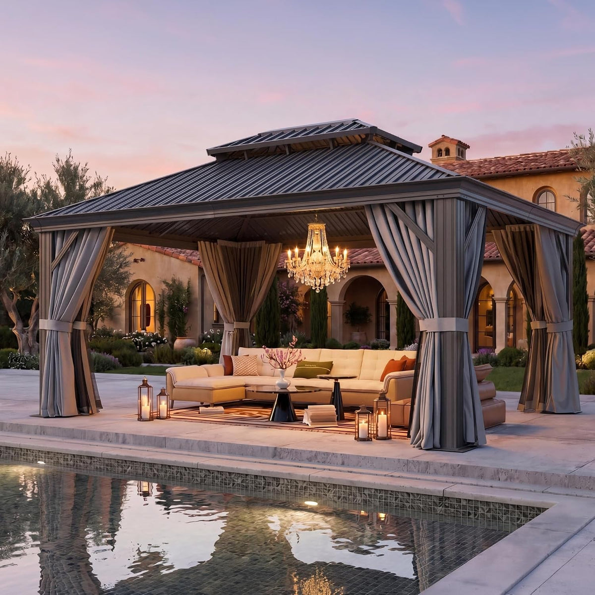 Hardtop Gazebo with Aluminum Frame and Galvanized Steel Roof - View 4
