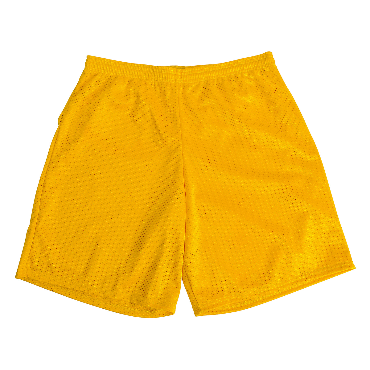 Martin Sports Tricot Mesh Shorts, 2 Ply Polyester in Gold Adult 2XL - Front View