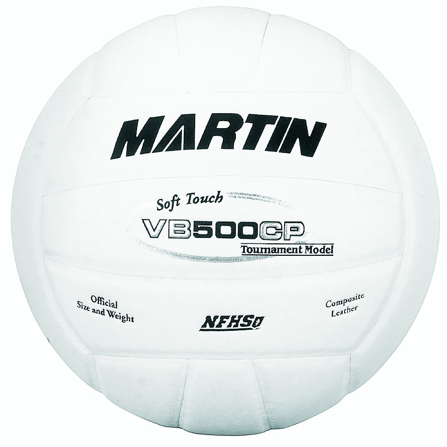 Martin Sports Composite Leather Volleyball, NFHS Approved in VB500CP - Front View
