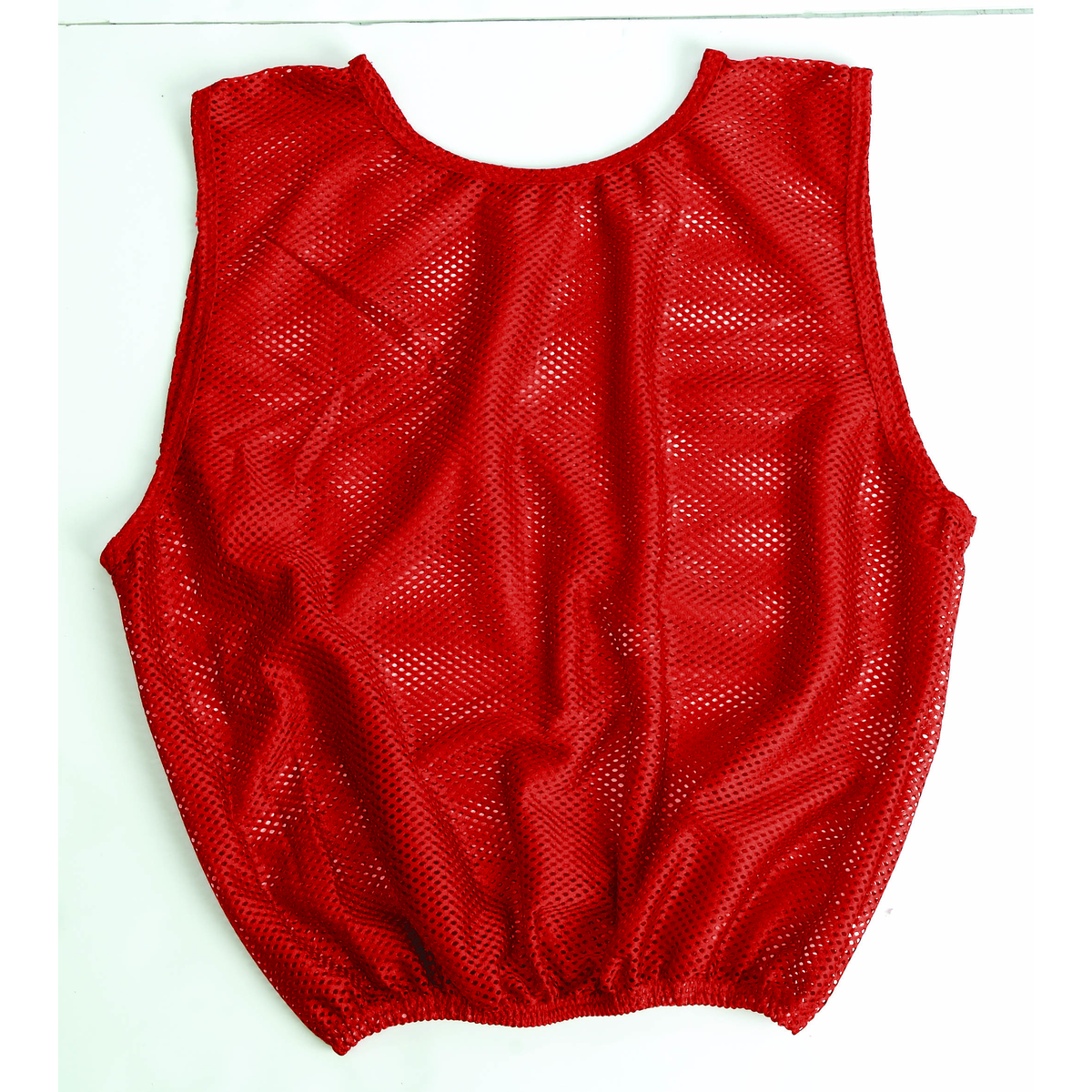 Martin Sports Heavyweight Football Scrimmage Vest, Porthole Mesh in Red Adult - Front View