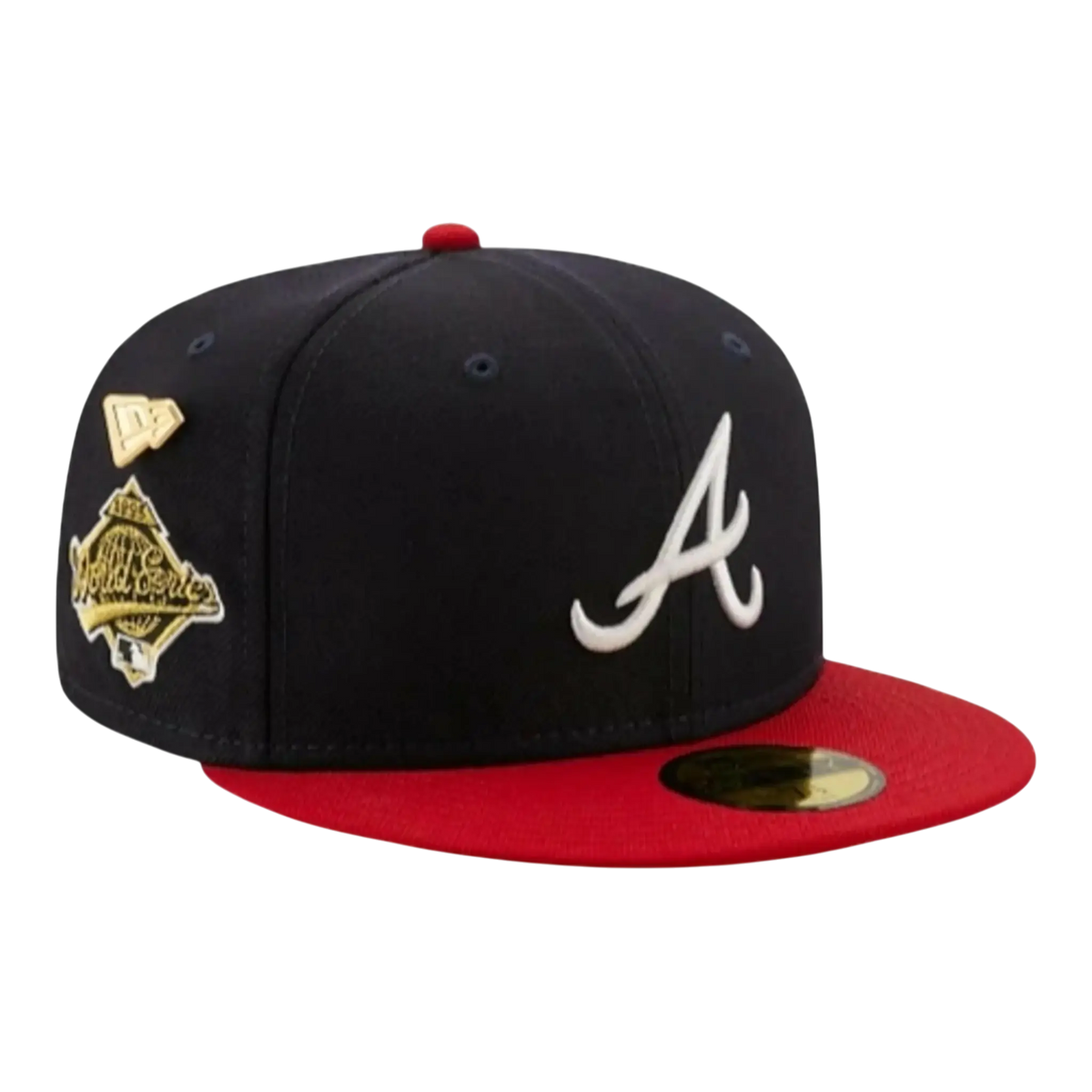 New Era 59FIFTY MLB Atlanta Braves 1995 Logo History Men's Fitted Hat — Navy/Red Wool