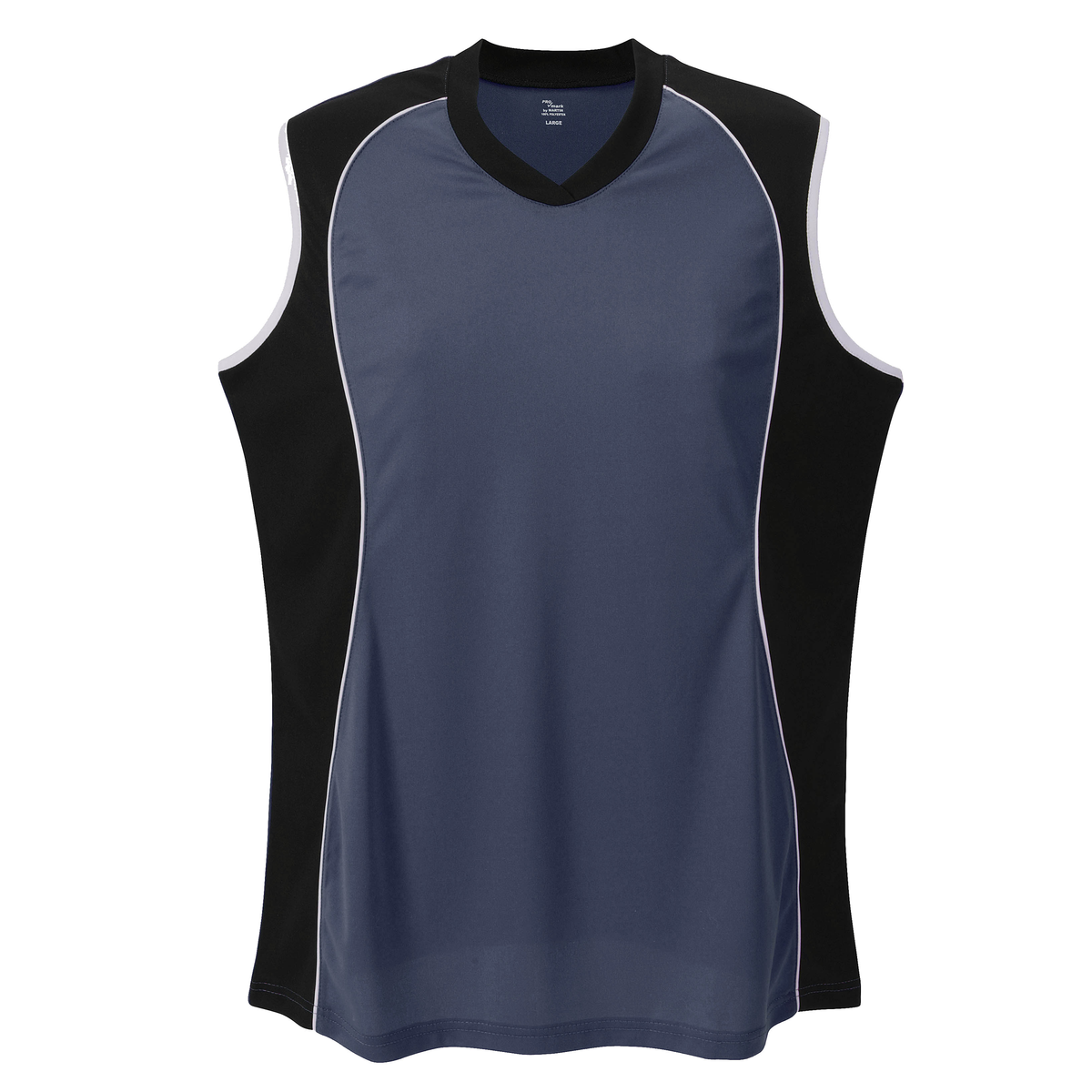 Martin Sports Women's Sleeveless V Neck Softball Jersey, Moisture Management in Navy Youth L - Front View