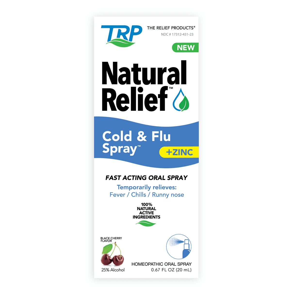 TRP Company Black Cherry Cold & Flu Spray, 0.67 fl oz