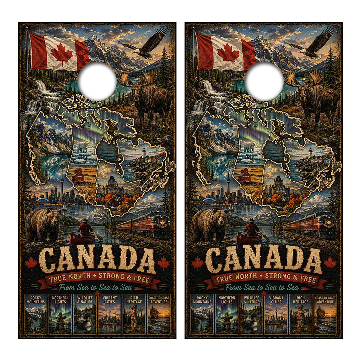 Canada True North Strong Free Cornhole Design - Corn5085 - Great Call Athletics