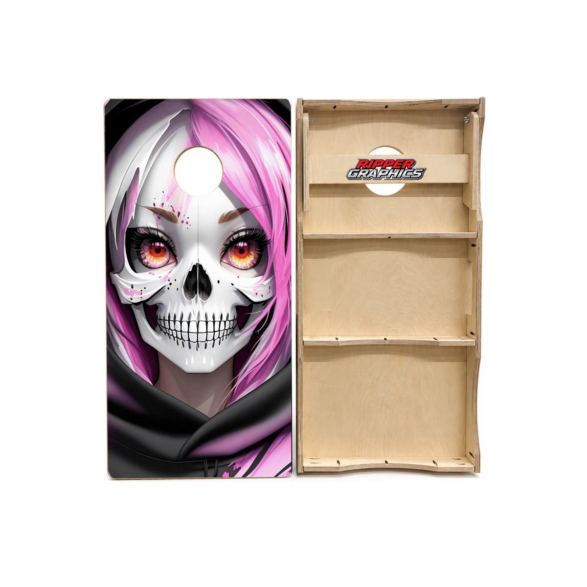 Candy Skull Girl Cornhole Design product photo