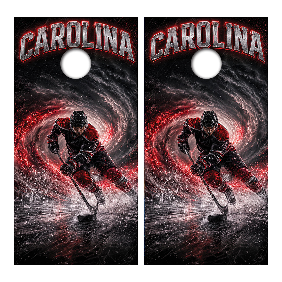 Carolina Hurricanes Inspired Cornhole Design - Corn5167 - Great Call Athletics